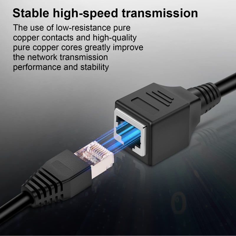 iGreely Ethernet Extension Cable 2Pack Ethernet LAN Male to Female Network Cable RJ45 Cat6 Extension Patch Cable Extender Cord 2FT/60CM - Image 5